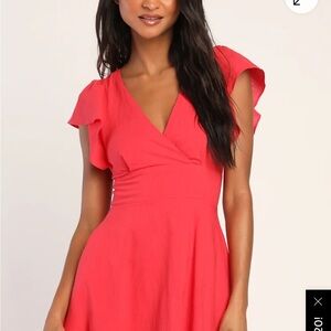 Elegant Red Wrap Dress